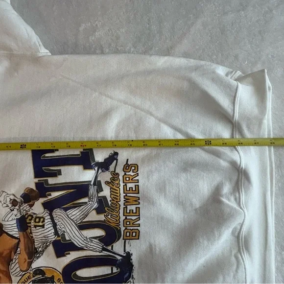 Milwaukee Brewers MVP Robin Yount #19 Men's Sweatshirt Cream Blue Size XL NWOT - Picture 7 of 8